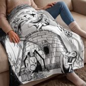Pink Floyd Fleece Blanket - Goodbye Blue Sky Tear Down The Wall Pink Floyd Fleece Blanket - Goodbye Blue Sky Tear Down The Wall