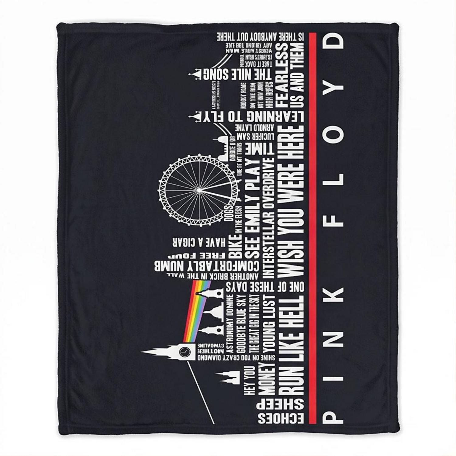 Pink Floyd Fleece Blanket - London Typography Album Art Pink Floyd Fleece Blanket - London Typography Album Art