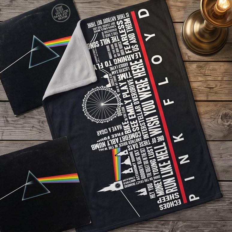 Pink Floyd Fleece Blanket - London Typography Album Art Pink Floyd Fleece Blanket - London Typography Album Art