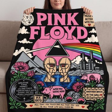 Pink Floyd Fleece Blanket - Pink Floyd Division Bell 1994 Tour Vintage Tshirt Hoodie Sweatshirt