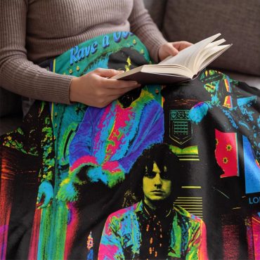 Pink Floyd Fleece Blanket - Psychedelic Colors Members