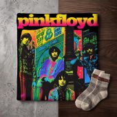 Pink Floyd Fleece Blanket - Psychedelic Colors Members Pink Floyd Fleece Blanket - Psychedelic Colors Members