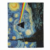 Pink Floyd Fleece Blanket - Starry Night Dark Side Of The Moon Van Gogh