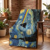 Pink Floyd Fleece Blanket - Starry Night Dark Side Of The Moon Van Gogh