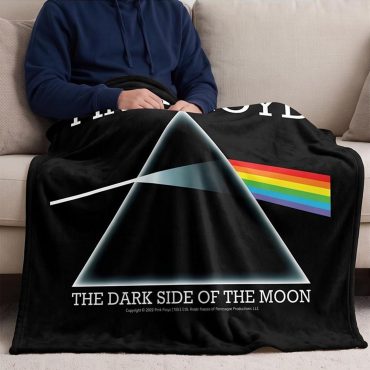 Pink Floyd Fleece Blanket - The Dark Side Of The Moon Album Prism