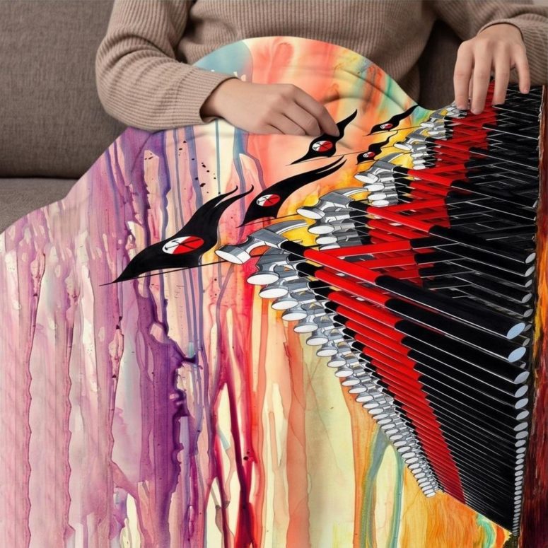 Pink Floyd Fleece Blanket - The Wall Marching Hammers Drawing Art