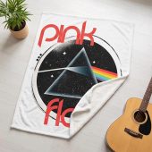 Pink Floyd Fleece Blanket - Vintage Dark Side Of The Moon Circle Focus Pink Floyd Fleece Blanket - Vintage Dark Side Of The Moon Circle Focus