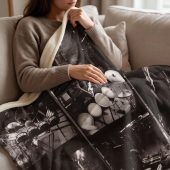 Pink Floyd Fleece Blanket - Vintage New York City Tour July 4Th Film Collage Pink Floyd Fleece Blanket - Vintage New York City Tour July 4Th Film Collage