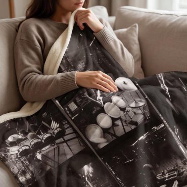 Pink Floyd Fleece Blanket - Vintage New York City Tour July 4Th Film Collage
