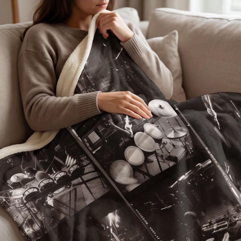 Pink Floyd Fleece Blanket - Vintage New York City Tour July 4Th Film Collage Pink Floyd Fleece Blanket - Vintage New York City Tour July 4Th Film Collage