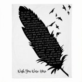 Pink Floyd Fleece Blanket - Wish You Were Here Lyrics Black Feather