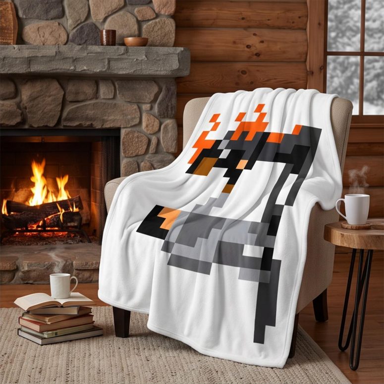 Pink Floyd Fleece Blanket - Wish You Were Here ShakeHand Pixel Art