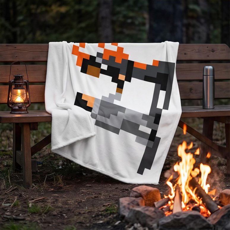 Pink Floyd Fleece Blanket - Wish You Were Here ShakeHand Pixel Art