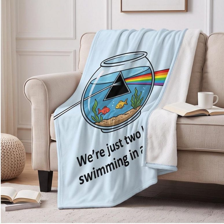 Pink Floyd Fleece Blanket - Wish You Were Here Two Lost Souls 5400×7200dpi300