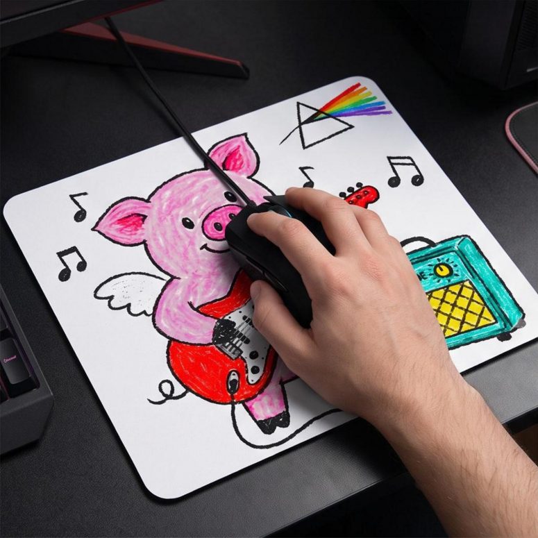 Pink Floyd Mousepad - Crayon Another Pig In he Band
