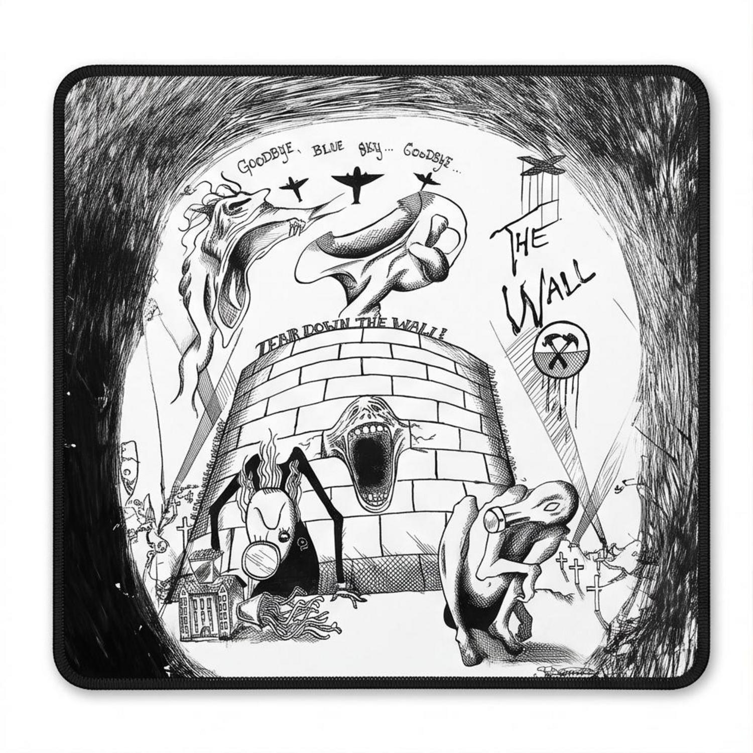Pink Floyd Mousepad - Goodbye Blue Sky Tear Down The Wall Pink Floyd Mousepad - Goodbye Blue Sky Tear Down The Wall