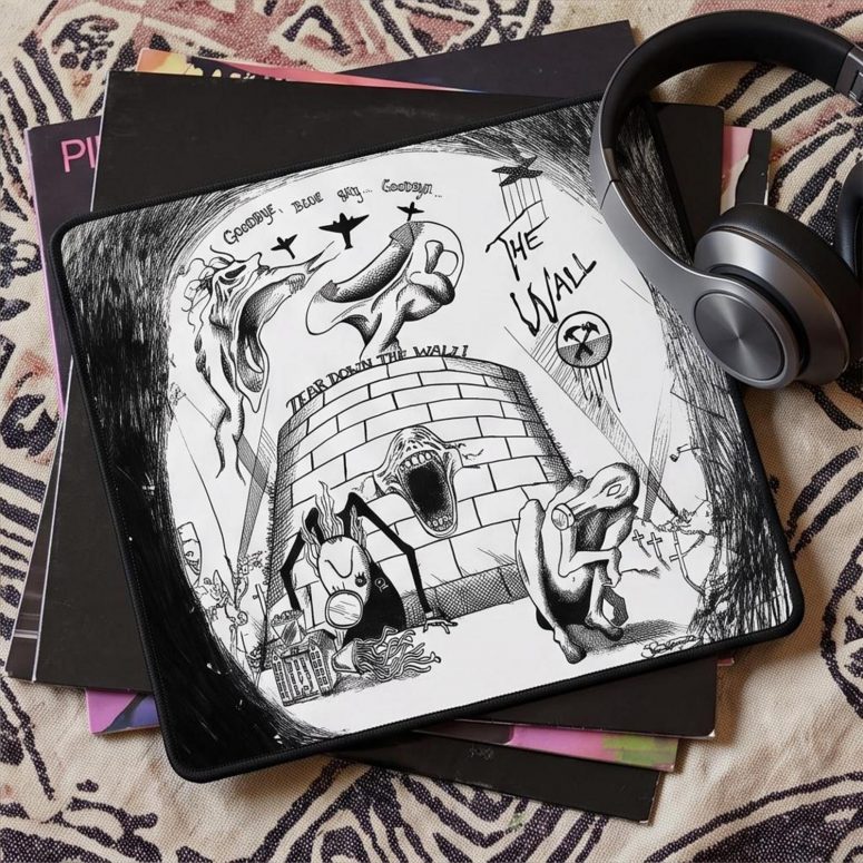 Pink Floyd Mousepad - Goodbye Blue Sky Tear Down The Wall Pink Floyd Mousepad - Goodbye Blue Sky Tear Down The Wall