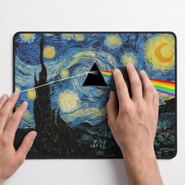 Pink Floyd Mousepad - Starry Night Dark Side Of The Moon Van Gogh