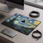 Pink Floyd Mousepad - Starry Night Dark Side Of The Moon Van Gogh Pink Floyd Mousepad - Starry Night Dark Side Of The Moon Van Gogh