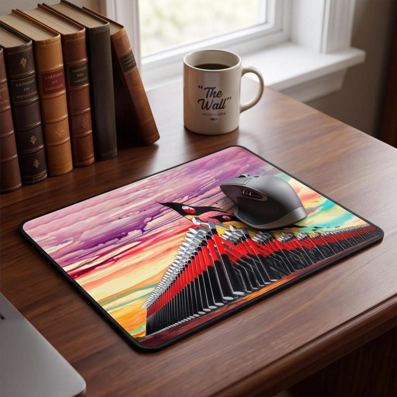 Pink Floyd Mousepad - The Wall Marching Hammers Drawing Art