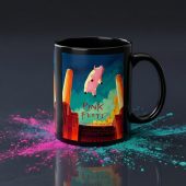 Pink Floyd Mug - Animals Flying Pig Comic Style Art Print Pink Floyd Mug - Animals Flying Pig Comic Style Art Print