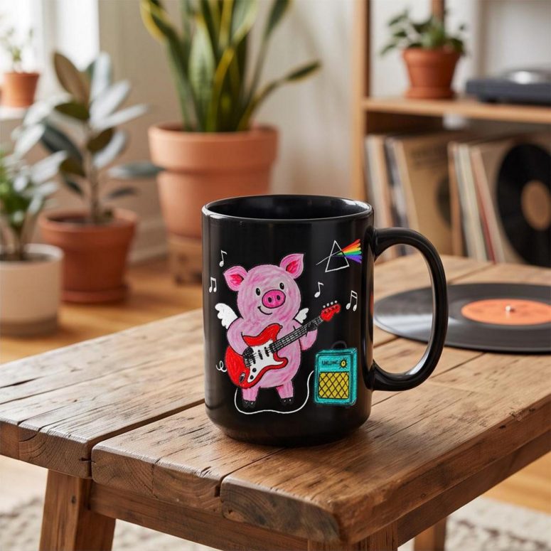 Pink Floyd Mug - Crayon Another Pig In he Band