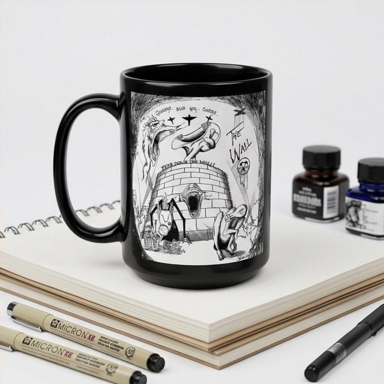 Pink Floyd Mug - Goodbye Blue Sky Tear Down The Wall