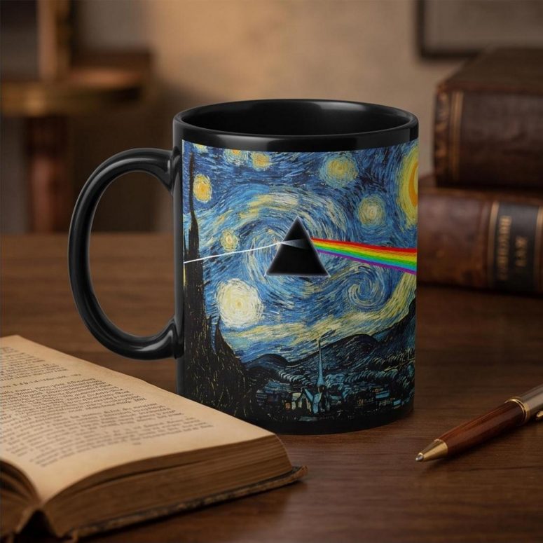 Pink Floyd Mug - Starry Night Dark Side Of The Moon Van Gogh
