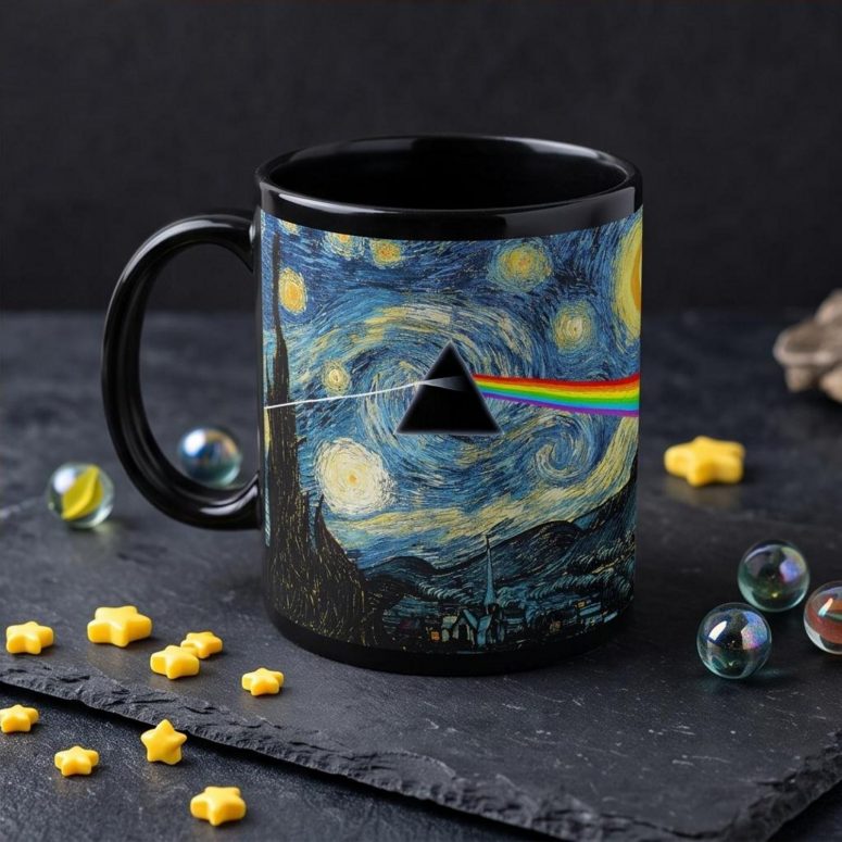 Pink Floyd Mug - Starry Night Dark Side Of The Moon Van Gogh