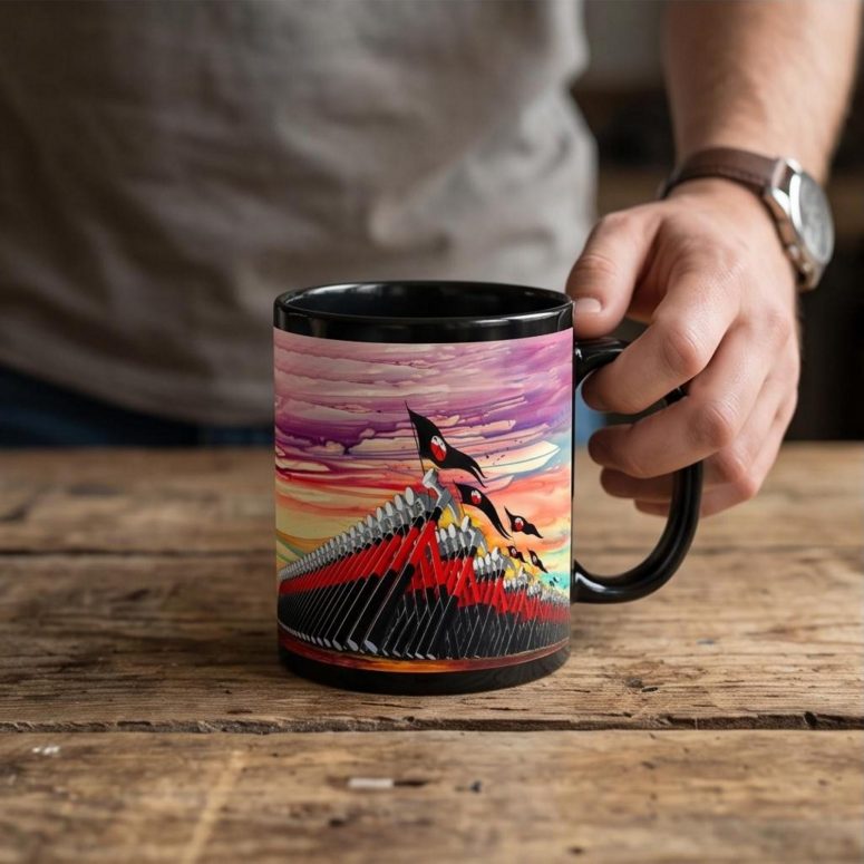 Pink Floyd Mug - The Wall Marching Hammers Drawing Art