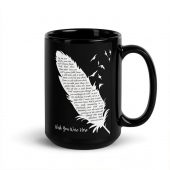 Pink Floyd Mug - Wish You Were Here Lyrics Black Feather