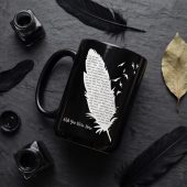Pink Floyd Mug - Wish You Were Here Lyrics Black Feather