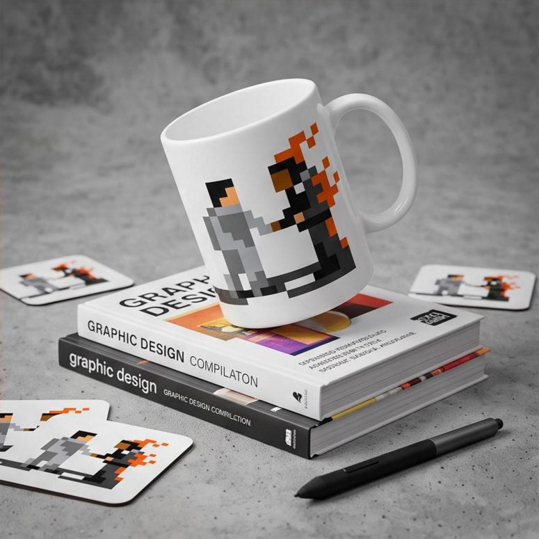 Pink Floyd Mug - Wish You Were Here ShakeHand Pixel Art