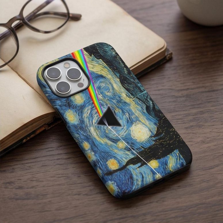 Pink Floyd Phone Case - Starry Night Dark Side Of The Moon Van Gogh Pink Floyd Phone Case - Starry Night Dark Side Of The Moon Van Gogh