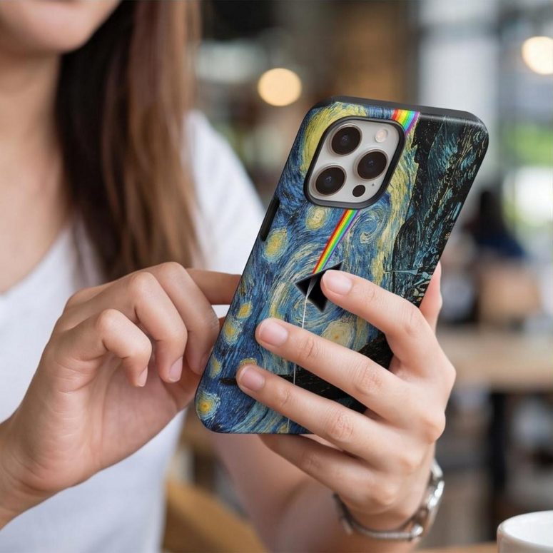 Pink Floyd Phone Case - Starry Night Dark Side Of The Moon Van Gogh Pink Floyd Phone Case - Starry Night Dark Side Of The Moon Van Gogh