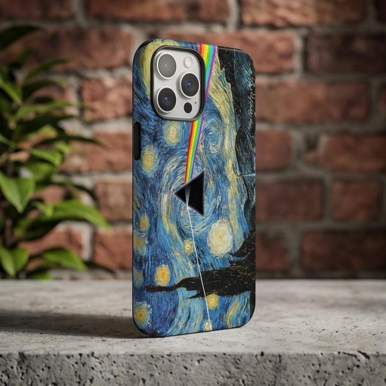 Pink Floyd Phone Case - Starry Night Dark Side Of The Moon Van Gogh Pink Floyd Phone Case - Starry Night Dark Side Of The Moon Van Gogh