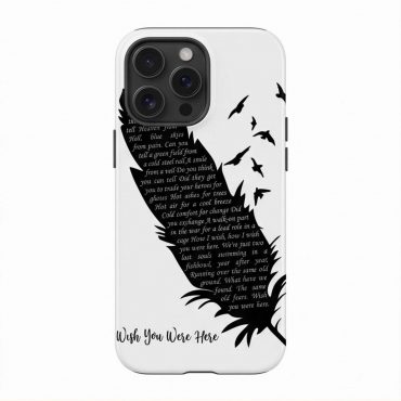 Pink Floyd Phone Case - Wish You Were Here Lyrics Black Feather Pink Floyd Phone Case - Wish You Were Here Lyrics Black Feather