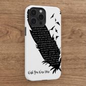 Pink Floyd Phone Case - Wish You Were Here Lyrics Black Feather