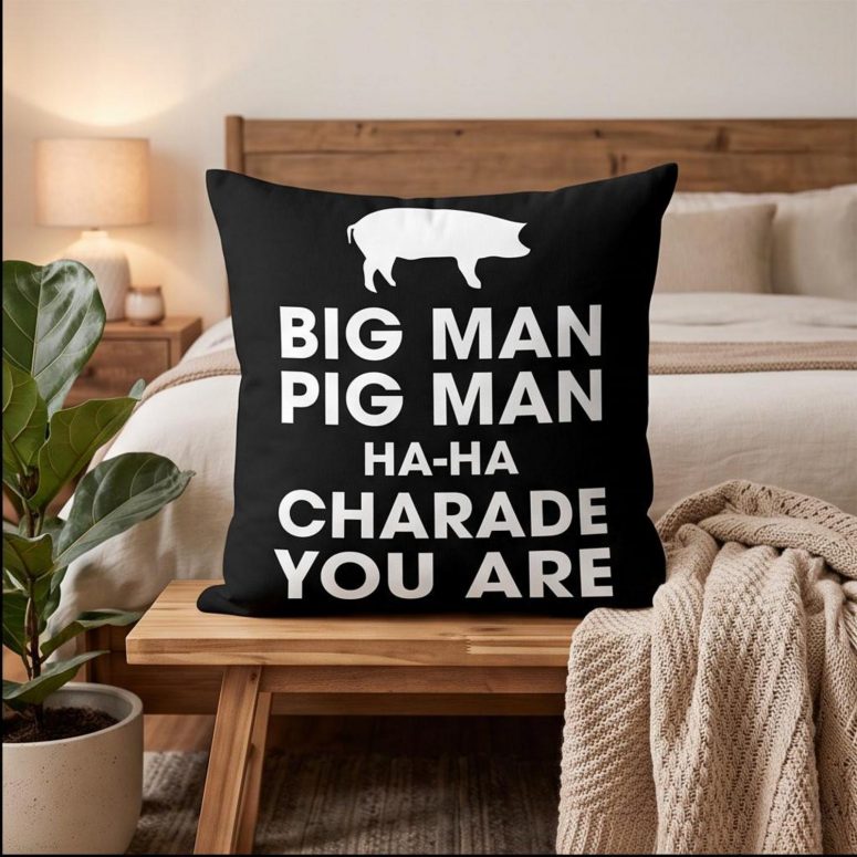 Pink Floyd Pillow Cover - Big Man, Pig Man, ha ha Charade You Are Pink Floyd Pillow Cover - Big Man, Pig Man, ha ha Charade You Are