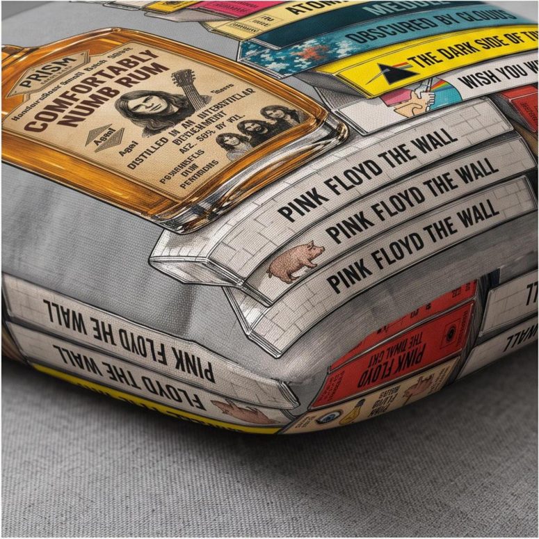Pink Floyd Pillow Cover - Cassettee Collection Comfortably Numb Rum & Classic Albums Artwork