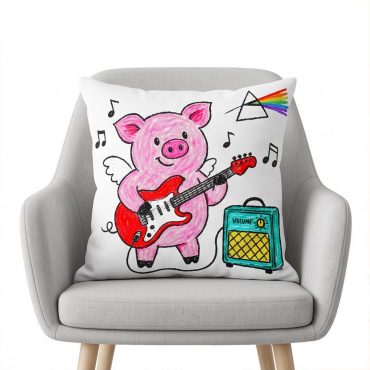 Pink Floyd Pillow Cover - Crayon Another Pig In he Band