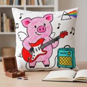 Pink Floyd Pillow Cover - Crayon Another Pig In he Band