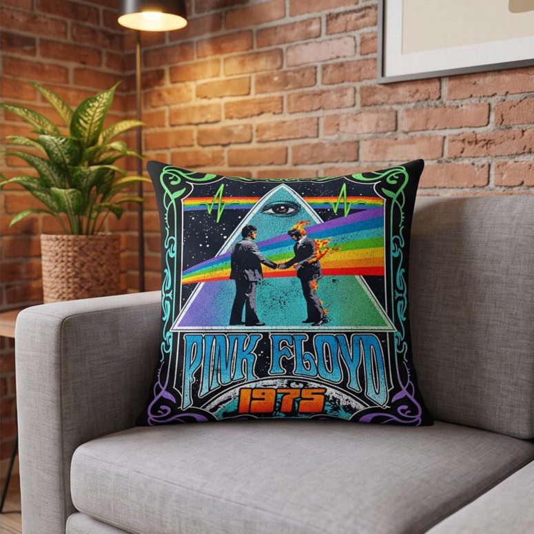 Pink Floyd Pillow Cover - Dark Side Of the Moon Wish You Were Here 1975