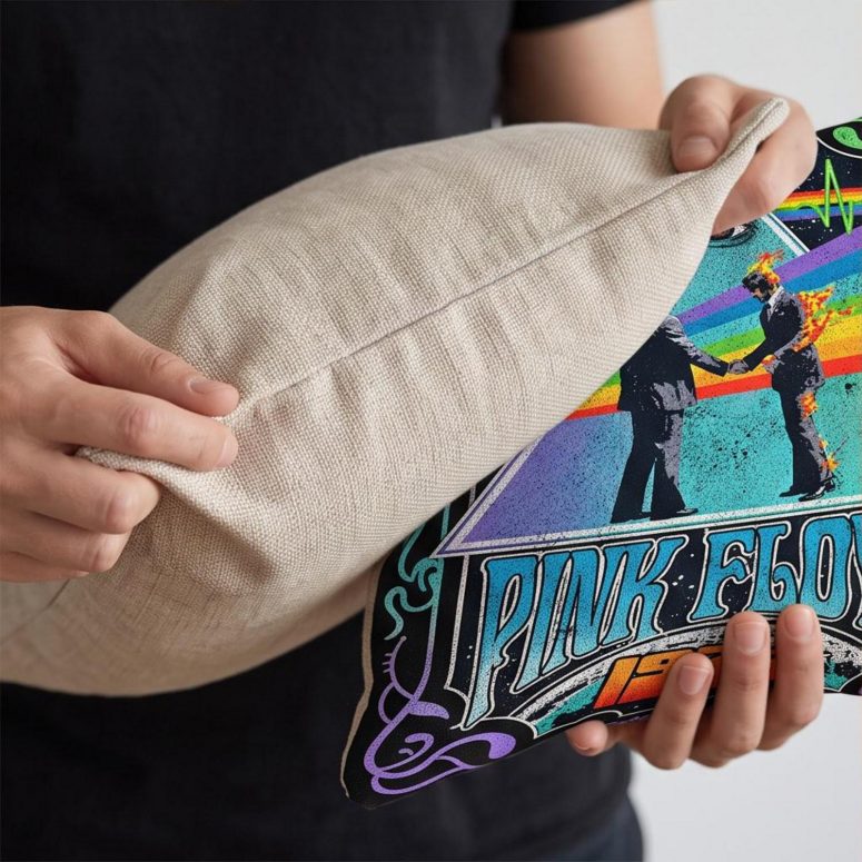 Pink Floyd Pillow Cover - Dark Side Of the Moon Wish You Were Here 1975