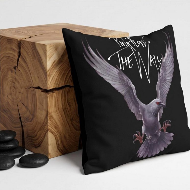 Pink Floyd Pillow Cover - Death Raven Bird The Wall