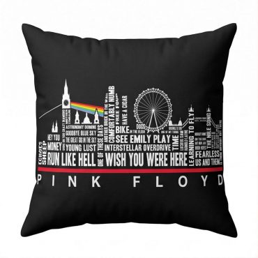 Pink Floyd Pillow Cover - London Typography Album Art Pink Floyd Pillow Cover - London Typography Album Art