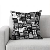 Pink Floyd Pillow Cover - Pink Floyd Artwork Poster Collage Black White