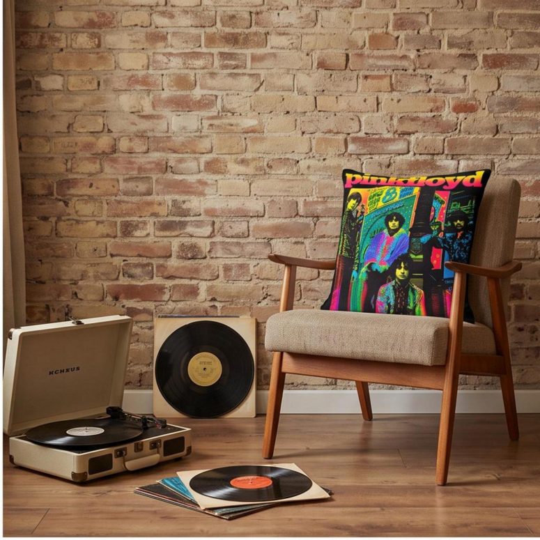 Pink Floyd Pillow Cover - Psychedelic Colors Members
