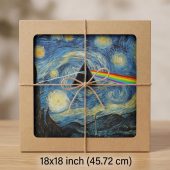 Pink Floyd Pillow Cover - Starry Night Dark Side Of The Moon Van Gogh