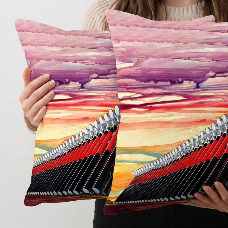 Pink Floyd Pillow Cover - The Wall Marching Hammers Drawing Art